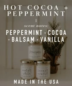 Sweet Water Decor Hot Cocoa And Peppermint Soy Candle - Amber Jar - 9 Oz