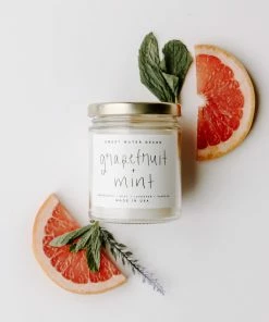 Sweet Water Decor Grapefruit And Mint Soy Candle - Clear Jar - 9 Oz CANDLES + REEDS