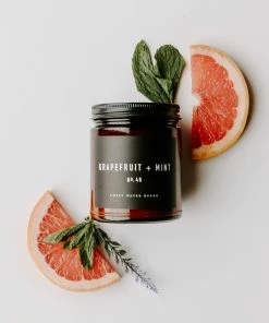 Sweet Water Decor Grapefruit And Mint Soy Candle - Amber Jar - 9 Oz