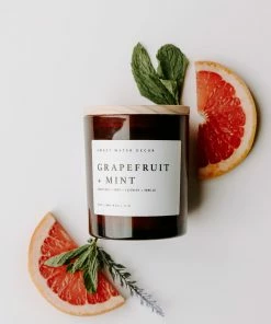 Sweet Water Decor Grapefruit And Mint Soy Candle - Amber Jar - 11 Oz