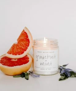 Sweet Water Decor Grapefruit And Mint Soy Candle - Clear Jar - 9 Oz CANDLES + REEDS