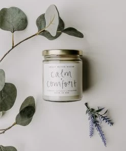 Sweet Water Decor CANDLES + REEDS Calm And Comfort Soy Candle - Clear Jar - 9 Oz