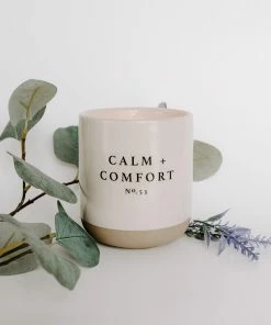 Sweet Water Decor Calm And Comfort Soy Candle - Cream Stoneware Jar - 12 Oz