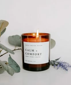 Sweet Water Decor Calm And Comfort Soy Candle - Amber Jar - 11 Oz