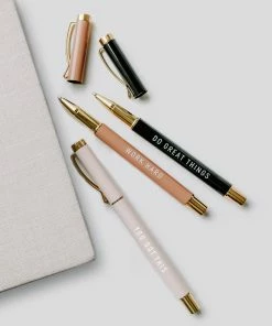 Sweet Water Decor STATIONERY Motivational Metal Pen Set - Neutrals