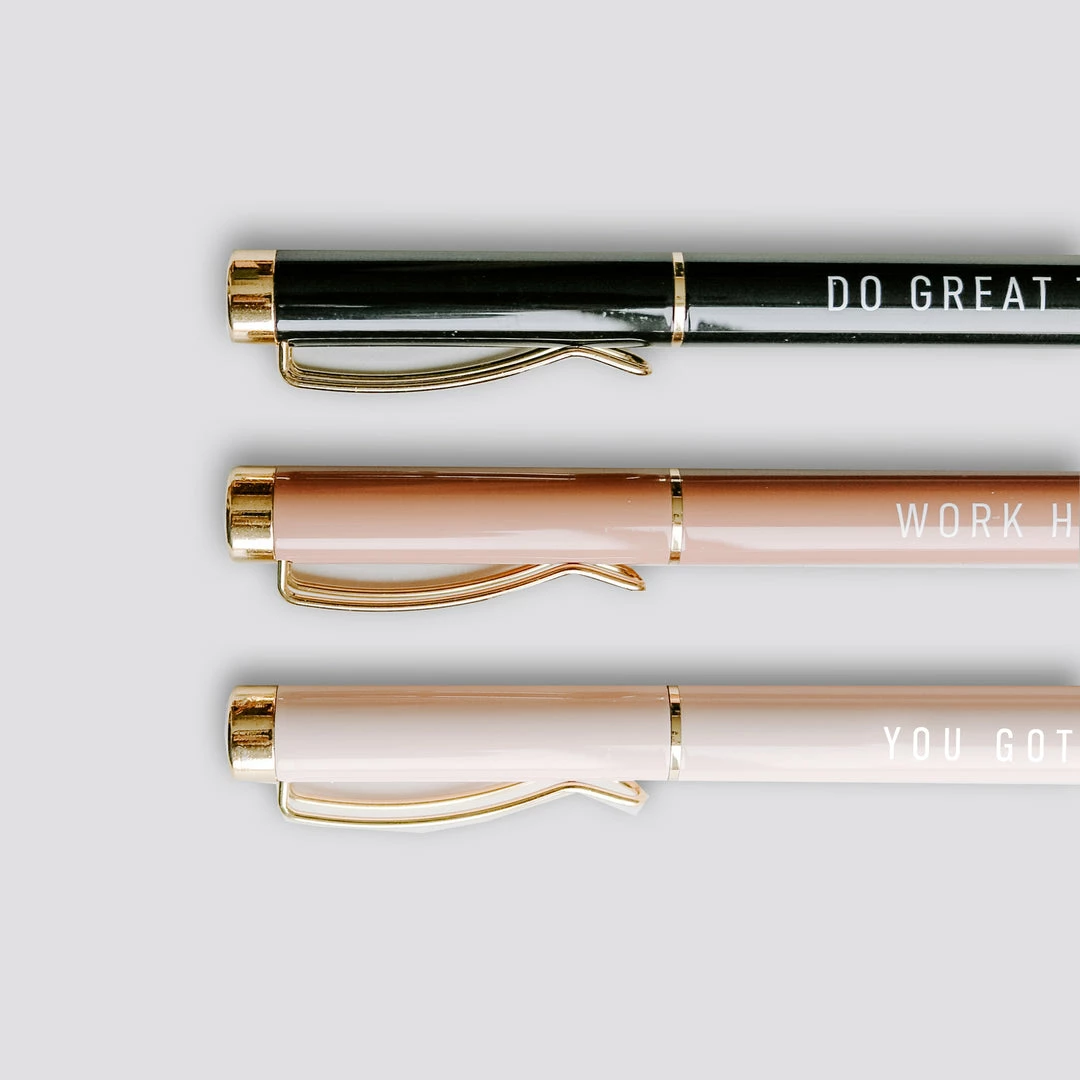 Best Sale π Sweet Water Decor STATIONERY Motivational Metal Pen Set - Neutrals β¨ 4 Sweet Water Decor STATIONERY Motivational Metal Pen Set - Neutrals
