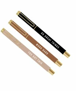 Sweet Water Decor STATIONERY Motivational Metal Pen Set - Neutrals