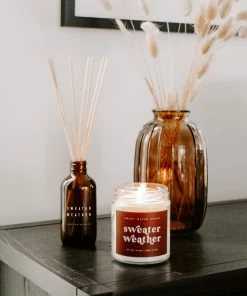 Sweet Water Decor Sweater Weather Soy Candle - Clear Jar - 9 Oz CANDLES + REEDS