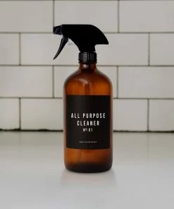 Sweet Water Decor SPRAY BOTTLES 16oz Amber Glass All Purpose Cleaner Spray Bottle - Black Label