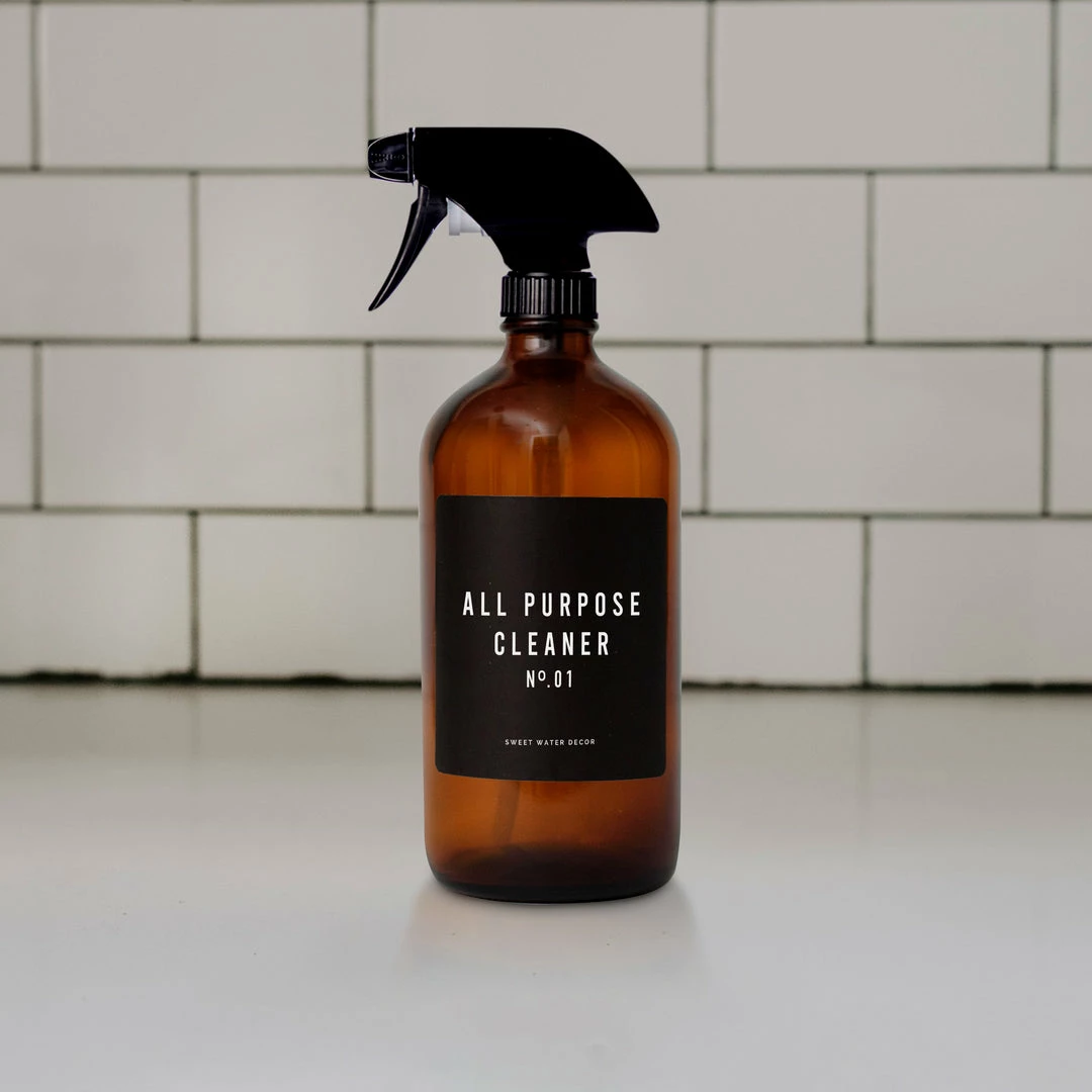 Best reviews of π Sweet Water Decor SPRAY BOTTLES 16oz Amber Glass All Purpose Cleaner Spray Bottle - Black Label π 2 Sweet Water Decor SPRAY BOTTLES 16oz Amber Glass All Purpose Cleaner Spray Bottle - Black Label