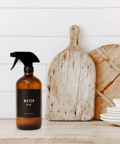 Sweet Water Decor 16oz Amber Glass Water Spray Bottle - Black Label