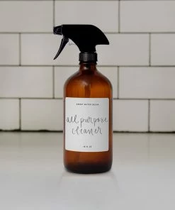 Sweet Water Decor SPRAY BOTTLES 16oz Amber Glass All Purpose Cleaner Spray Bottle - White Label