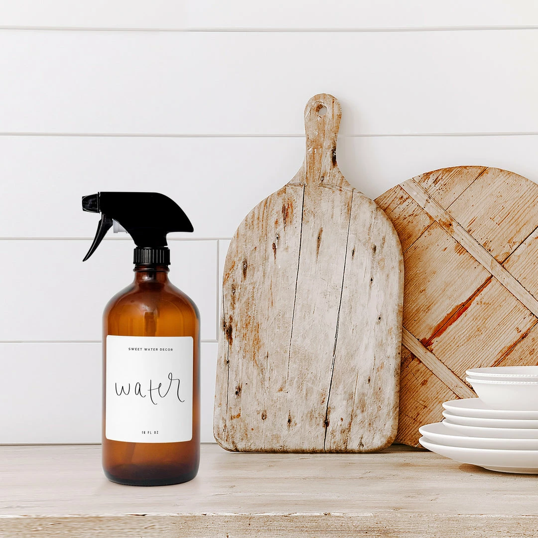 Discount π― Sweet Water Decor SPRAY BOTTLES 16oz Amber Glass Water Spray Bottle - White Label π― 4 Sweet Water Decor SPRAY BOTTLES 16oz Amber Glass Water Spray Bottle - White Label