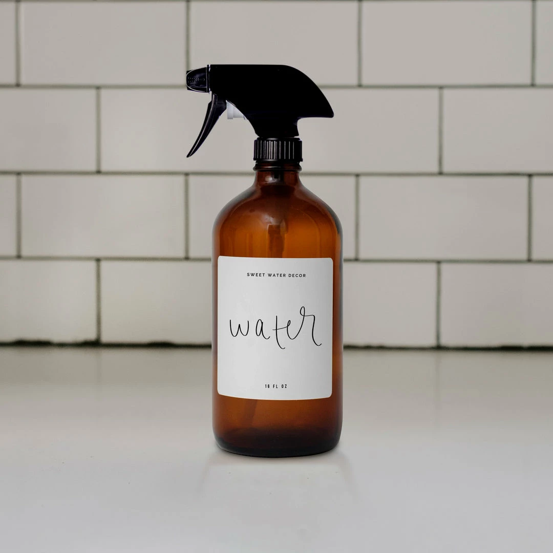 Discount π― Sweet Water Decor SPRAY BOTTLES 16oz Amber Glass Water Spray Bottle - White Label π― 5 Sweet Water Decor SPRAY BOTTLES 16oz Amber Glass Water Spray Bottle - White Label