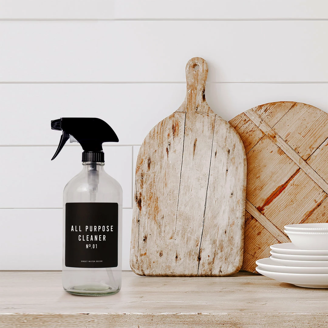 Cheap π Sweet Water Decor 16oz Clear Glass All Purpose Cleaner Spray Bottle - Black Label SPRAY BOTTLES π₯ 5 Sweet Water Decor 16oz Clear Glass All Purpose Cleaner Spray Bottle - Black Label SPRAY BOTTLES