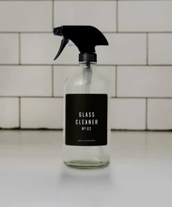 Sweet Water Decor 16oz Clear Glass Glass Cleaner Spray Bottle - Black Label