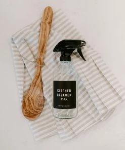 Sweet Water Decor 16oz Clear Glass Kitchen Cleaner Spray Bottle - Black Label