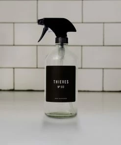 Sweet Water Decor 16oz Clear Glass Thieves Spray Bottle - Black Label SPRAY BOTTLES