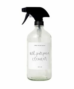 Sweet Water Decor SPRAY BOTTLES 16oz Clear Glass All Purpose Cleaner Spray Bottle - White Label