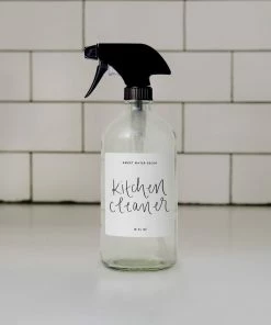 Sweet Water Decor 16oz Clear Glass Kitchen Cleaner Spray Bottle - White Label SPRAY BOTTLES
