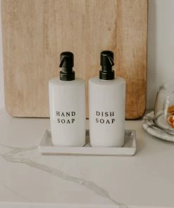 Sweet Water Decor 15oz White Stoneware Hand Soap Dispenser