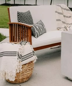 Sweet Water Decor Henley Turkish Throw Blanket - Four Stripe THROWS + BLANKETS