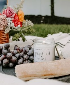 Sweet Water Decor Grapefruit And Mint Soy Candle - Clear Jar - 9 Oz CANDLES + REEDS