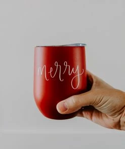 Sweet Water Decor Merry Metal Wine Tumbler WINE TUMBLERS