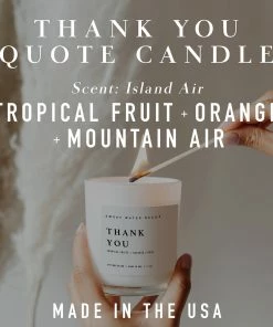 Sweet Water Decor Thank You! Soy Candle - White Jar - 11 Oz