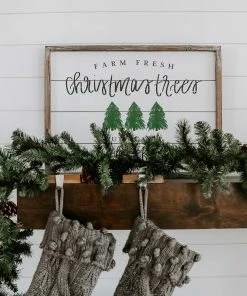 SWEET WATER DECOR Christmas Trees Shiplap Wood Sign 18x24 WOOD + METAL SIGNS
