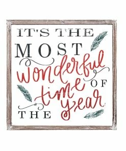 SWEET WATER DECOR It's The Most Wonderful Time Of The Year Wood Sign 18x18 WOOD + METAL SIGNS
