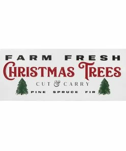 SWEET WATER DECOR Farm Fresh Christmas Trees Metal Sign 5 X 12"