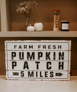 SWEET WATER DECOR WOOD + METAL SIGNS Pumpkin Patch Shiplap Wood Sign 15 X 24
