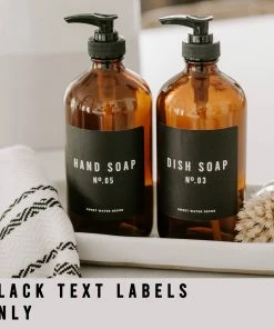 Sweet Water Decor SOAP DISPENSERS Black Text Labels For Plastic And Glass Dispensers
