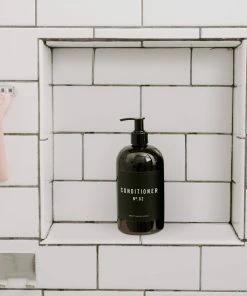 Sweet Water Decor 16oz Amber Plastic Conditioner Dispenser - Black Label