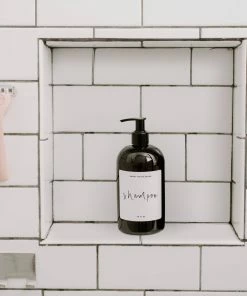 Sweet Water Decor SOAP DISPENSERS 16oz Amber Plastic Conditioner Dispenser - White Label