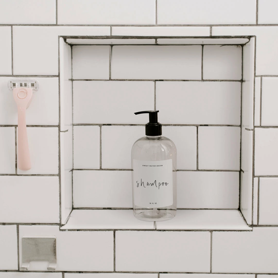 Discount 𧨠Sweet Water Decor SOAP DISPENSERS 16oz Clear Plastic Conditioner Dispenser - White Label β 2 Sweet Water Decor SOAP DISPENSERS 16oz Clear Plastic Conditioner Dispenser - White Label