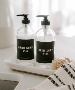 Best Sale π Sweet Water Decor 16oz Clear Glass Countertop Dispenser Set Of 2 - Black Label 𧨠7 Sweet Water Decor 16oz Clear Glass Countertop Dispenser Set Of 2 - Black Label